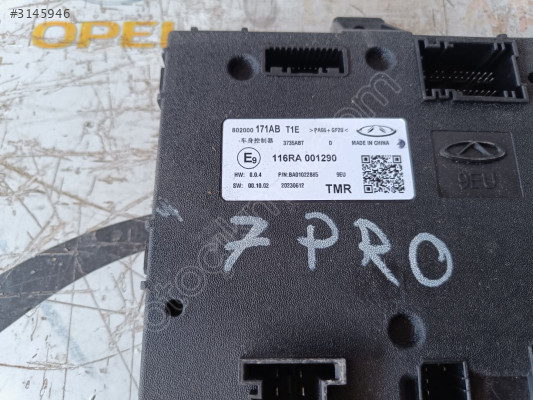 CHERY TİGGO 7 PRO KONTROL MODÜLÜ ORJİNAL ÇIKMA 116RA001290