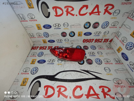OPEL CORSA C ARKA SİS FARI SOL ÇIKMA PARÇA